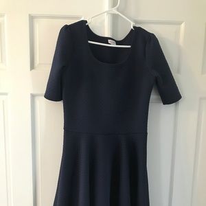 Lularoe Amelia Dress L Navy Quilted Textured